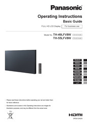 Panasonic TH-49LFV8W: TH-55LFV8U Operating Instructions Manual