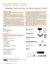 Schacht MIGHTY WOLF LOOM Assembly Instructions Manual