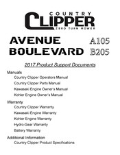 Country Clipper Avenue Boulevard A 105 Operator's Manual