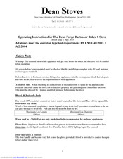 Dean Forge Dartmoor Baker 8 Operating Instructions Manual