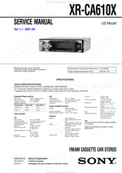 Sony XR-CA610X Service Manual
