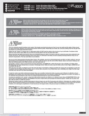 Fuzion 116199 Instruction