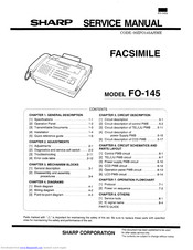 Sharp FO-145 Service Manual
