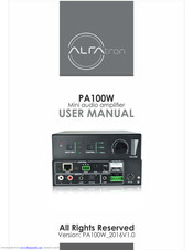 ALFAtron PA100W User Manual