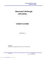 Integrated System Solution TPS-BT01 User Manual