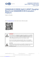 Gan Systems GS66504B-EVBDB GaN E-HEMT User Manual
