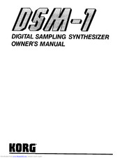 Korg DSM-1 Owner's Manual