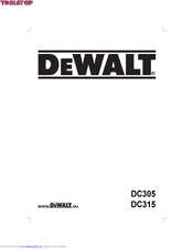 DeWalt DC305 Operating Instructions Manual