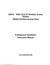 Zte W800A Installation Instructions Manual