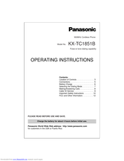 Panasonic KX-TC1851B - 900 MHz DSS Cordless Phone Operating Instructions Manual