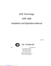 Ace TECHNOLOGY USR-1900B Installation And Operation Manual
