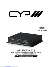 CYP AU-11CD-4K22 Operation Manual