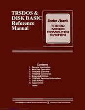 Radio Shack TRS-80 Trsdos & Disk Basic Reference Manual