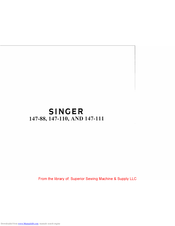 Singer M147-110 Instruction Manual