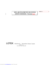 Lotek Wireless SRX 400 User Manual