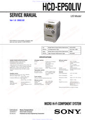 Sony HCD-EP50LIV Service Manual