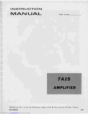 Tektronix 7a15 Instruction Manual
