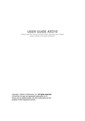 LG AX310 User Manual