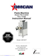 Omcan 13286 Instruction Manual