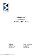 SVS MINI 5 LIFT Installation Manual