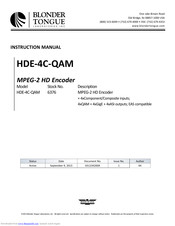 Blonder Tongue HDE-4C-QAM Instruction Manual