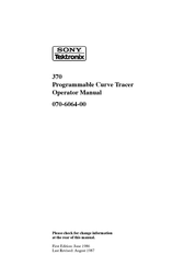 Tektronix 370 Operator's Manual