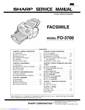 Sharp FO-3700 Service Manual