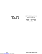 T+A Elektroakustik TCD 610 W SE User Manual