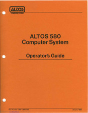 Altos 580 Operator's Manual