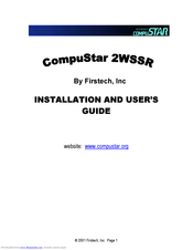 CompuSTAR 2WSSR Installation And User Manual