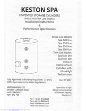 Keston SpaTwin 210 Installation Instructions And Performance Specification