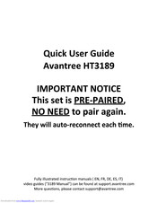 Avantree HT3189 Quick User Manual