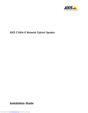 Axis C1004-E Installation Manual