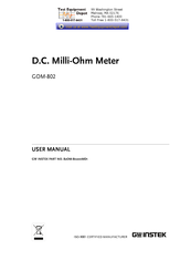 Test Equipment Depot gom-802 User Manual