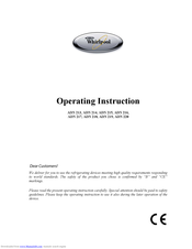 Whirlpool ADN 214 Operating Instructions Manual