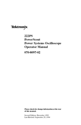 Tektronix 222PS Operator's Manual