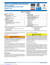 Johnson Controls Unitary Products PCE User's Information Manual