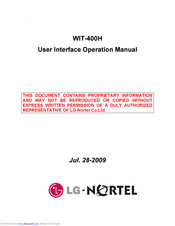 LG WIT-400H Operation Manual