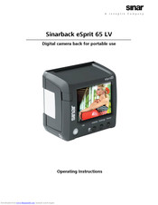 Sinar Sinarback eSprit 65 LV Operating Instructions Manual