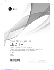 LG LB45 Seriesl LB47 Series Owner's Manual