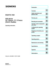 Siemens SIMATIC HMI OP 73micro Operating Instructions Manual