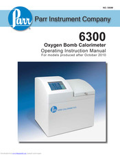 Parr Instrument Company 6300 Operating Instructions Manual