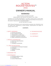 ACTON R10 ROCKETSKATES Owner's Manual