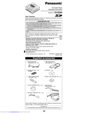 Panasonic Svsd85 Sd Audio Player Manuals Manualslib