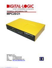 DIGITAL-LOGIC MICROSPACE PC20 Technical  User's Manual