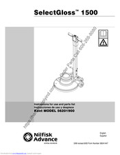 Nilfisk-Advance SELECTGLOSS 1500 Instructions For Use And Parts List