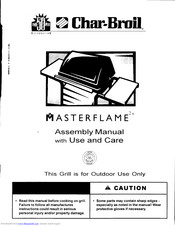 Char-Broil MASTERFLAME 2 Assembly Manual With Use And Care
