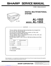Sharp AL-1552 Service Manual