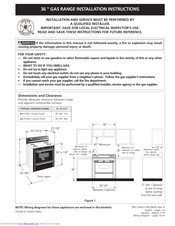 Frigidaire TGF657BF Installation Instructions Manual