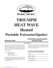 Pacific TRIUMPH HEAT WAVE Operating & Maintenance Instructions